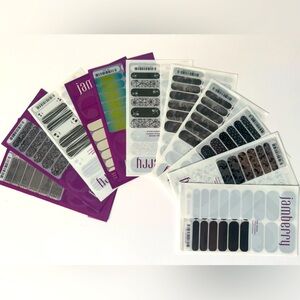 BN 11 Jamberry strip nail wraps - black, mirror, green/blue glitter, lace etc